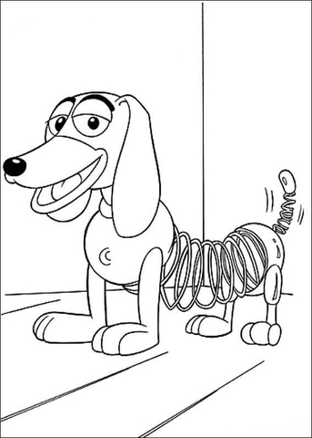 Slinky Dod Is Smiling  Coloring Page